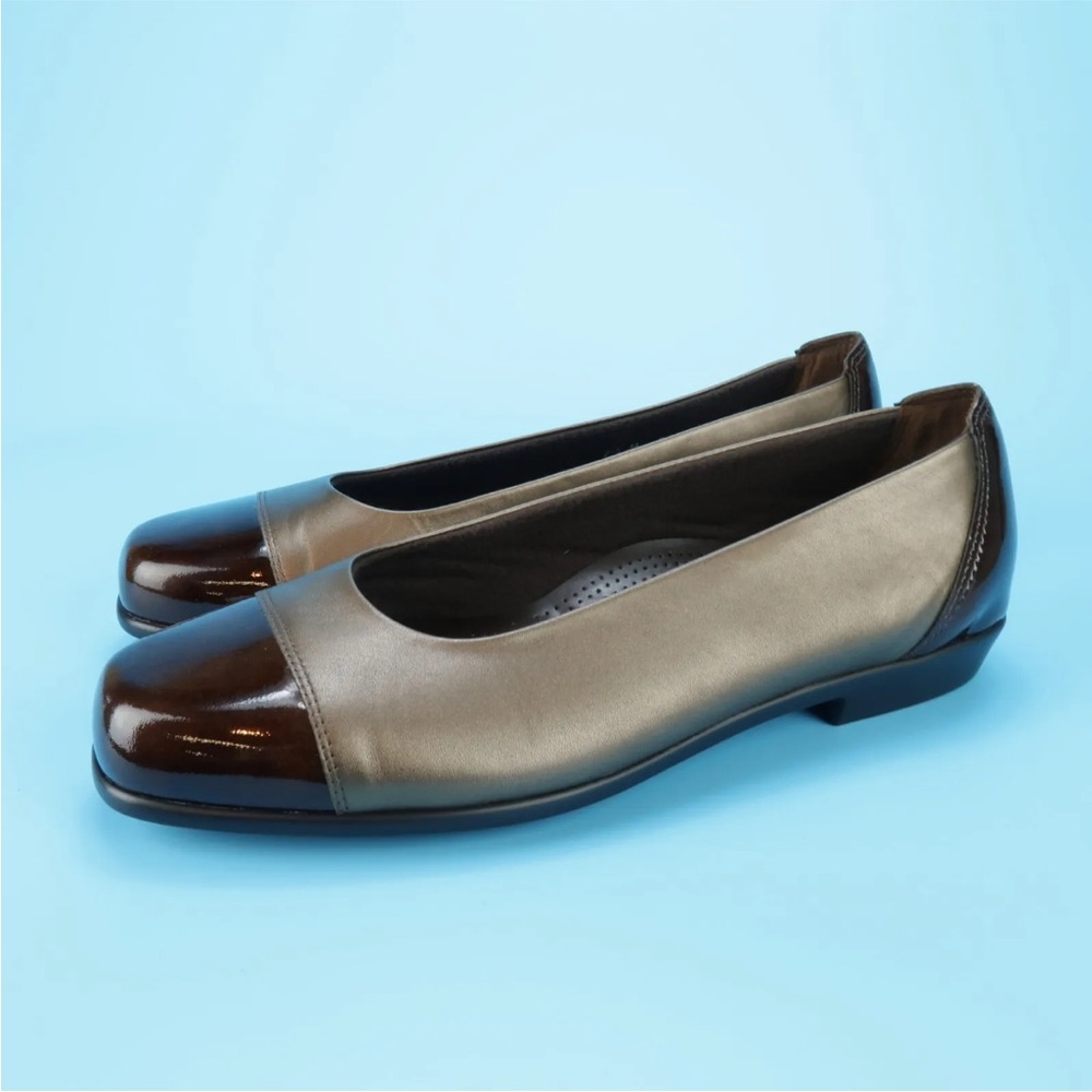 SAS Maui Bronze Patent Leather Casual Slip On Ballet Loafers Shoes Womens 9.5 M